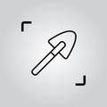 Vector color thin line shovel icon. Eps10