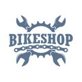 Retro monochrome bike repair business logo