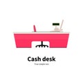 Vector of colored cash desk at a supermarket Royalty Free Stock Photo