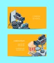 Vector cinematograph business card of set template illustration Royalty Free Stock Photo