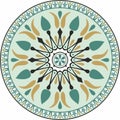 Vector colored classic Greek round ornament. Circle of Ancient Greece and the Roman Empire