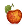 Vector Colored Contour Apple