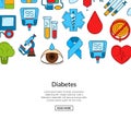 Vector colored diabetes icons background banner poster