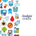 Vector colored diabetes icons background banner web