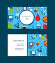 Vector colored diabetes icons business card template