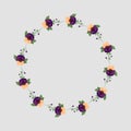 Vector colored Floral frame with pansy flowers Royalty Free Stock Photo