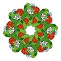 Vector Colored Fruit Wreath