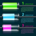 Vector colored glass bulbs infographic