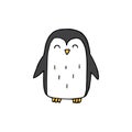 Vector colored hand drawn doodle penguin