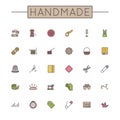 Vector Colored Handmade Line Icons