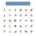 Vector Colored Management Line Icons