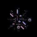 Vector colored minimalistic geometrical composition with futuristic style