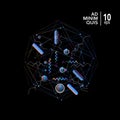 Vector colored minimalistic geometrical composition with futuristic style