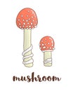 Vector colored mushroom icon. Royalty Free Stock Photo