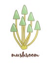 Vector colored mushroom icon. Royalty Free Stock Photo