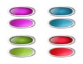 Vector colored oval buttons with pushed variants Royalty Free Stock Photo