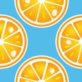 Vector colored pattern illustration of the oranges with water drops Royalty Free Stock Photo
