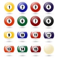 Vector Colored Pool Balls. Royalty Free Stock Photo