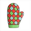 Vector colored pot holder. Kitchen mitten icon