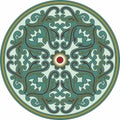 Vector colored round ancient Byzantine ornament. Royalty Free Stock Photo