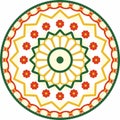 Vector colored round ancient persian ornament.