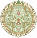 Vector colored round Arabic ornament.