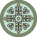 Vector colored round Yakut ornament.
