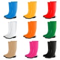 Vector colored rubber boots