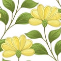 Vector Colored Seamless Floral Pattern