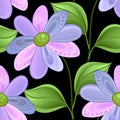 Vector Colored Seamless Floral Pattern Royalty Free Stock Photo