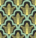 Vector colored seamless oriental national ornament, background. Royalty Free Stock Photo