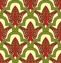 Vector colored seamless oriental national ornament, background. Endless ethnic floral pattern of Arab peoples.