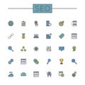 Vector Colored SEO Line Icons Royalty Free Stock Photo