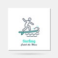 Vector simple company logo example for surfing Royalty Free Stock Photo