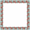 Vector colored square ethnic Russian national ornament