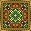 Vector colored square national Indian patterns.