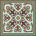 Vector colored square Yakut ornament.