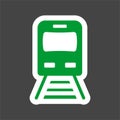 Vector colored sticker subway icon. Illustration of metro icon