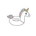 Vector colored swimming unicorn float