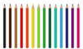 Vector colored wooden pencils