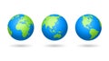 Vector colored world map Globes Royalty Free Stock Photo