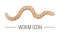 Vector colored worm icon isolated on white background