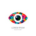 Vector colorful abstract eye logo, sign, emblem design element. Design concept for optical, ophthalmology, CCTV.