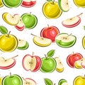 Vector Colorful Apples seamless pattern