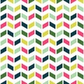 Vector colorful arrow repeat seamless pattern. Pink, blue green and yellow arrows. Zig zag pattern Royalty Free Stock Photo