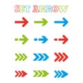 Vector colorful arrow stickers. Vector illustration.