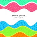 Vector colorful background with abstract textured waves. Curve shapes with many different hand drawn elements Royalty Free Stock Photo