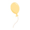 Vector colorful balloon in flat cartoon style isolated on white background. Helium yellow glossy balloon for birthday Royalty Free Stock Photo