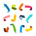 Vector Colorful Bent Arrows Set. Up, Down, Left and Right Arrow Royalty Free Stock Photo