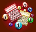 Vector Colorful Bingo Ball with Bingo Card Royalty Free Stock Photo